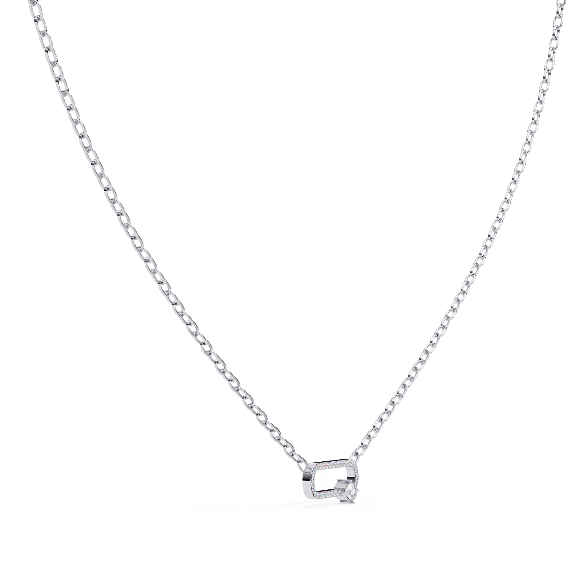 Solitairekart 0.36ct Natural Diamond Geometric Link Pendant-HI Color, VS-SI Clarity